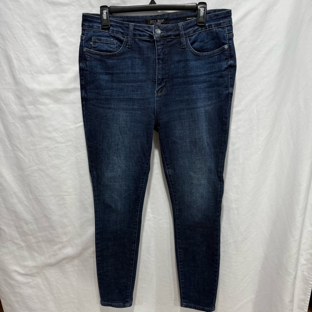Judy Blue Skinny Jeans Women’s 15/32 Dark Wash Stretch Denim High Rise Plus Size